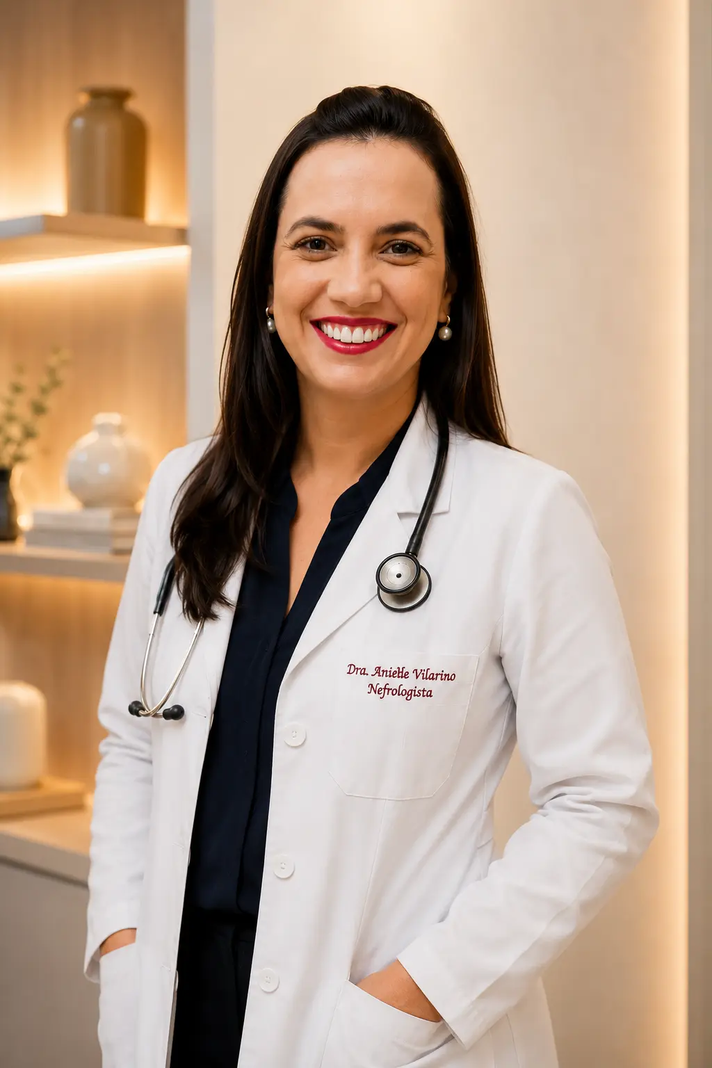 Dra. Aniele Vilarino em consultório